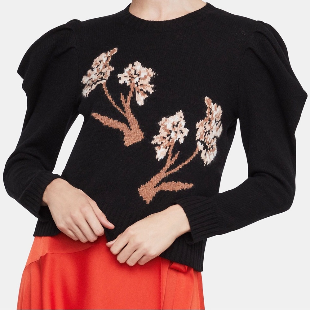 BCBGMAXAZRIA Puffed-Sleeve Sweater